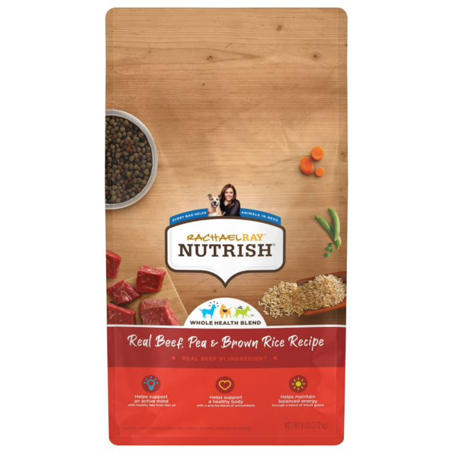 Rachael Ray Nutrish Real Beef, Pea & Brown Rice Recipe Dry Dog Food, 6 lb. Bag