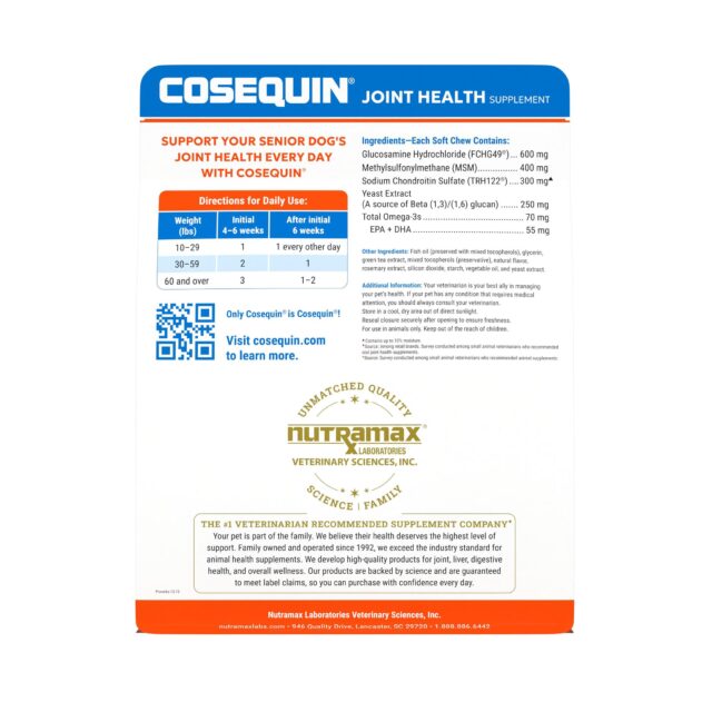 Nutramax Cosequin Senior Joint Health Supplement for Senior Dogs, 60 Soft Chews - Image 3
