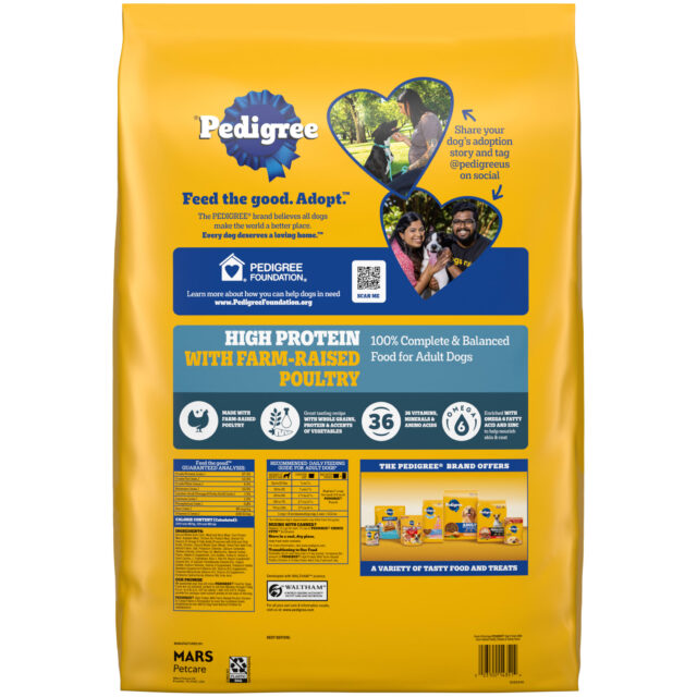 Pedigree High Protein Adult Dry Dog Food Chicken and Turkey Flavor Dog Kibble, 18 lb. Bag - Image 6