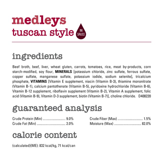 Purina Beneful Medleys Wet Dog Food High Protein Tuscan Style Soft Beef, 3 oz Cans (24 Pack) - Image 4