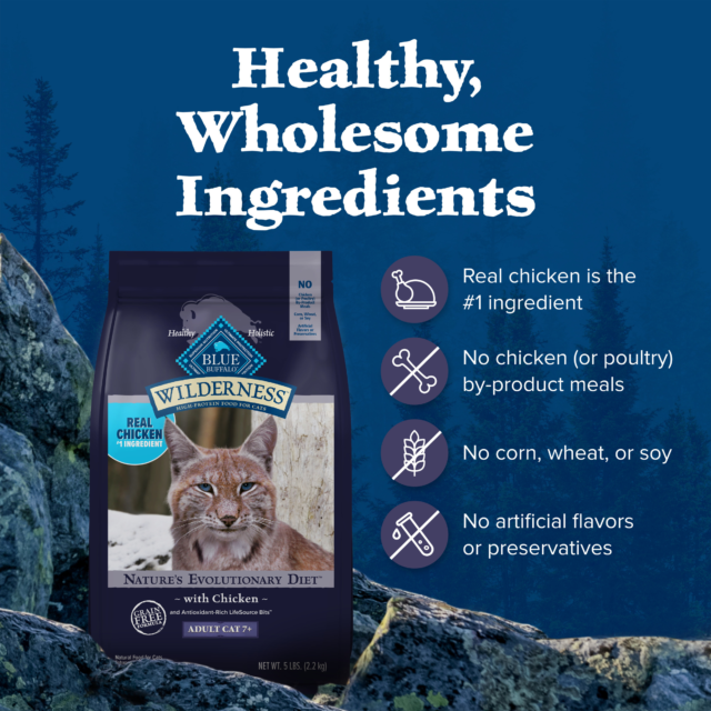 Blue Buffalo Wilderness Natural Mature Dry Cat Food, High-Protein, Chicken - Image 3