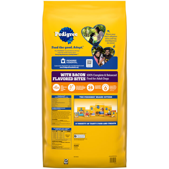 Pedigree Adult Dry Dog Food, Roasted Chicken And Vegetable Flavor With Bacon Flavored Bites, 18 Lb Bag - Image 7