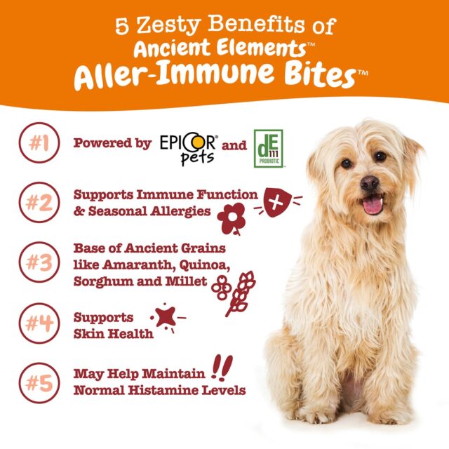 Zesty Paws Immune System Ancient Elements Aller-Immune Bites for Dogs, Allergy Relief and Supports Immune Function, Gut Health & Sensitive Skin, Bison Flavor, 90 Count Soft Chews - Image 2