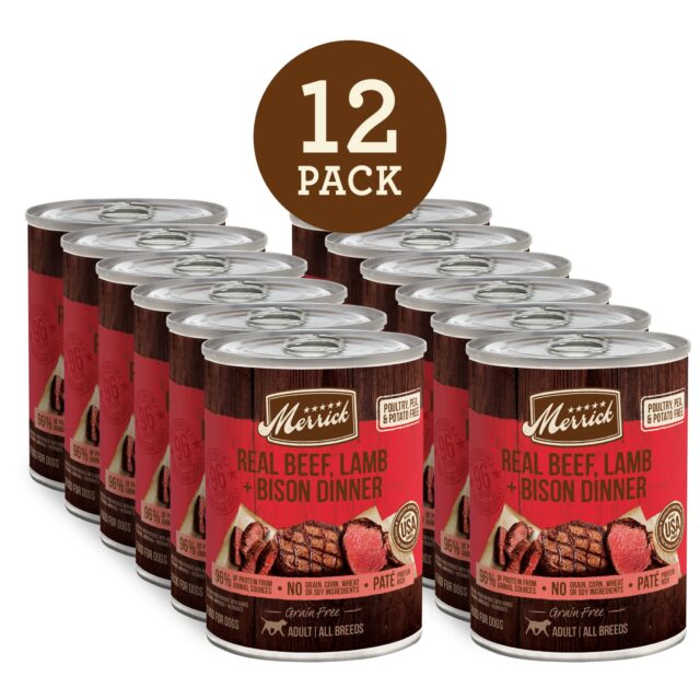 Merrick Grain Free Wet Dog Food for Adults, Real Beef, Lamb & Bison, 12.7 oz Cans (12 Pack) - Image 9