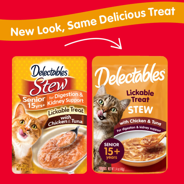 Hartz Delectables Stew Senior 15+ Chicken & Tuna Lickable Wet Cat Treat, 1.4oz Pouch (12 Pack) - Image 7