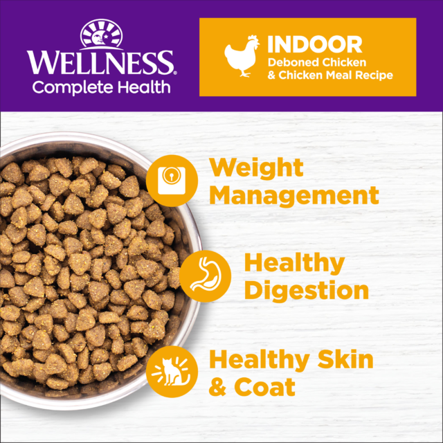 Wellness Complete Health Grain-Free Indoor Deboned Chicken Recipe Dry Cat Food - Image 5