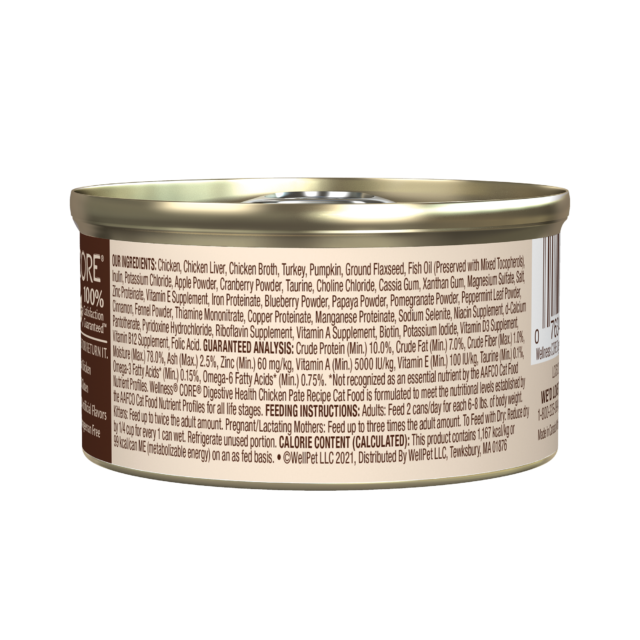 Wellness CORE Digestive Health Chicken Pate Wet Cat Food, 3 Ounce Can (Pack of 12) - Image 3