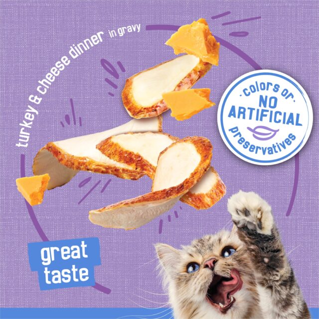 (12 pack) Purina Friskies Shreds Turkey and Cheese Dinner in Gravy, Wet Cat Food, 5.5 oz Can - Image 4