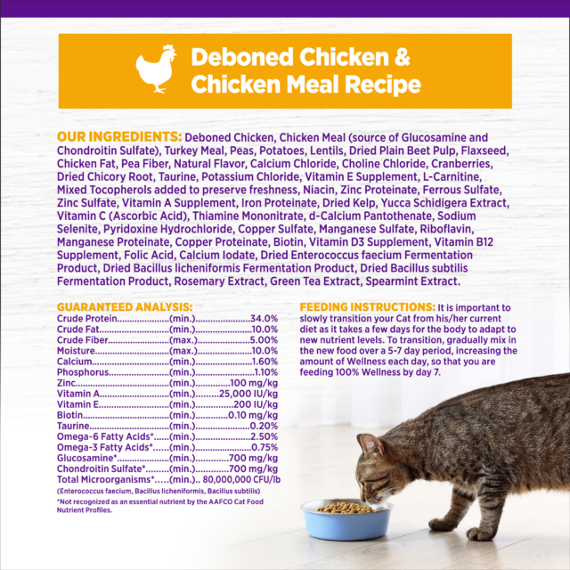 Wellness Complete Health Grain-Free Indoor Deboned Chicken Recipe Dry Cat Food - Image 3