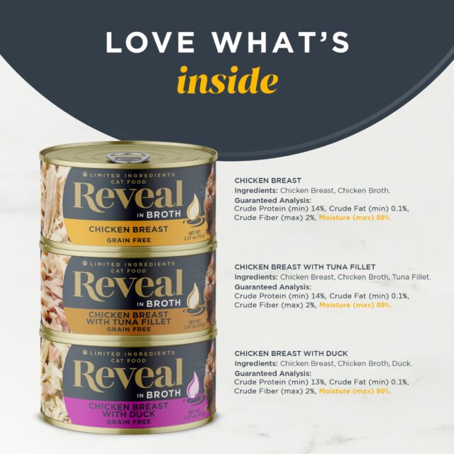 Reveal Natural Wet Cat Food, Chicken in Broth Variety Pack, 8 x 2.47oz Cans - Image 7