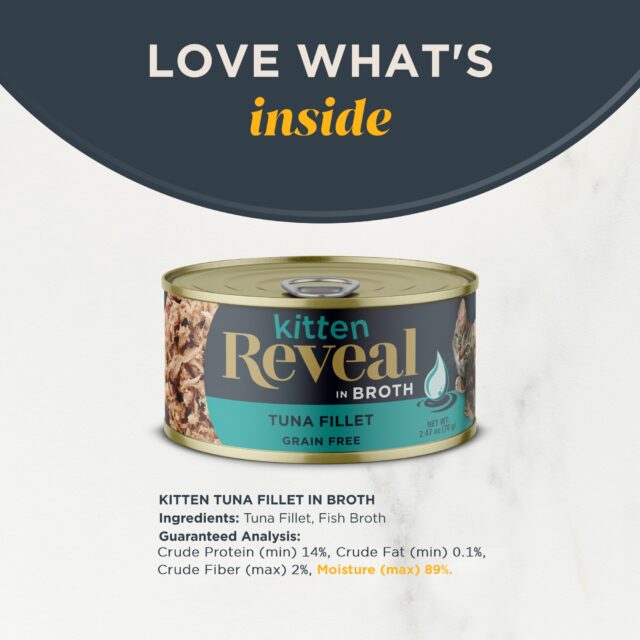 Reveal Pet Food Wet Kitten Food, Tuna Fillet in Broth, 2.47oz Cans - Image 7