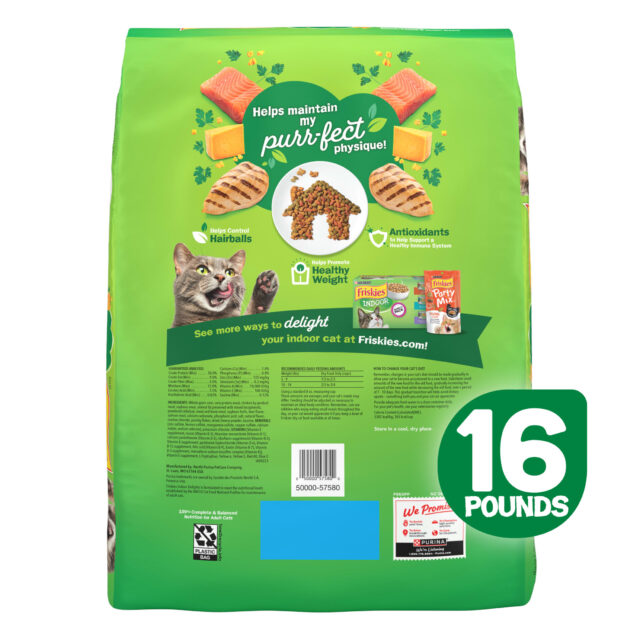 Friskies Indoor Delights Chicken & Salmon Dry Cat Food, 16 lb Bag - Image 4