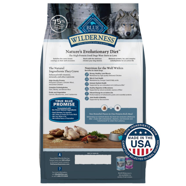 Blue Buffalo Wilderness Adult High-Protein Dry Dog Food, Chicken Plus Wholesome Grains, 4.5-lb. Bag - Image 8