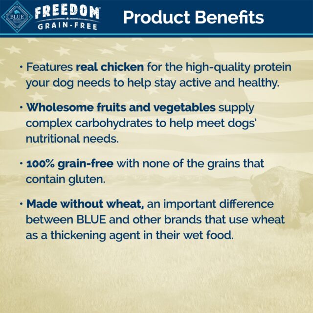 Blue Buffalo Freedom Grain Free Natural Adult Wet Dog Food, Chicken 12.5oz cans (Pack of 12) - Image 4