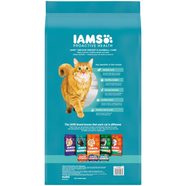 Iams Proactive Health Adult Indoor Weight Control & Hairball Control Dry Cat Food, 3.5 Lb Bag