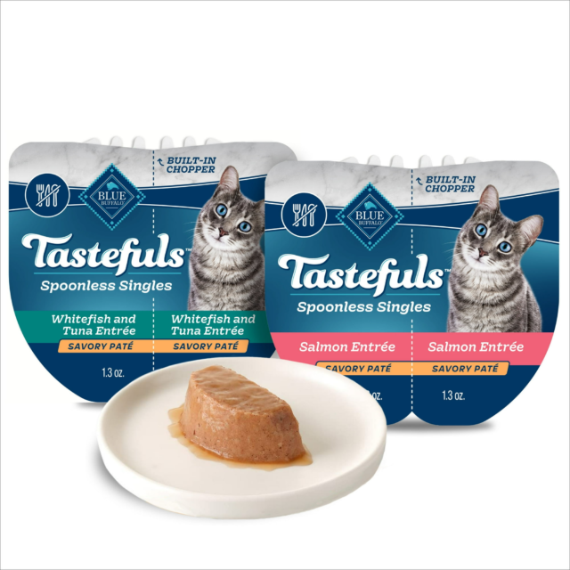 Blue Buffalo Tastefuls Spoonless Singles Variety Pack, Wet Cat Food Paté, 2.6-oz. Twin Pack (12 Ct)