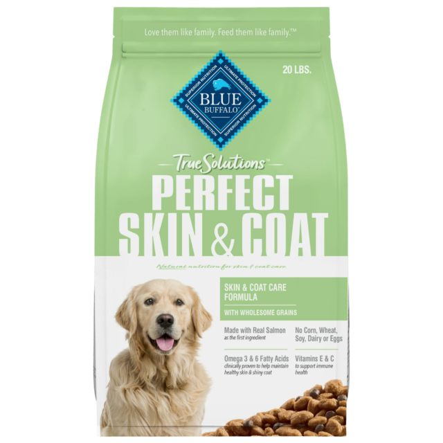 BLUE True Solutions Perfect Skin & Coat Adult Dog Dry Food, Salmon, 4-lb.