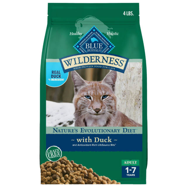 Blue Buffalo Wilderness Natural High-Protein, Grain-Free Dry Cat Food, Duck