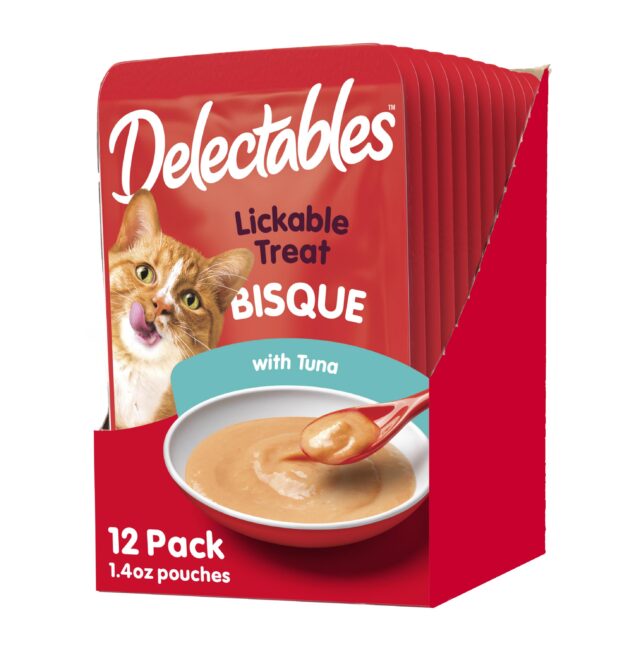 Hartz Delectables Bisque Tuna Lickable Wet Cat Treats, 1.4oz (12 Pack)