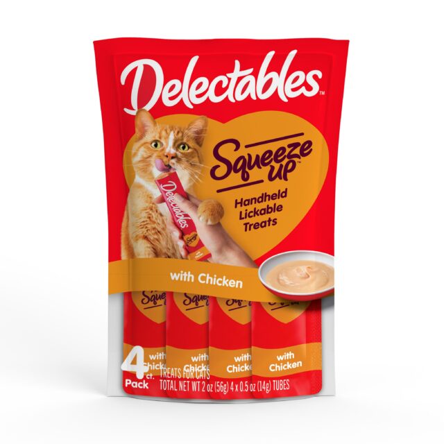 Hartz Delectables Squeeze Up Lickable Wet Cat Treats, Chicken, 2oz, 4 Pack