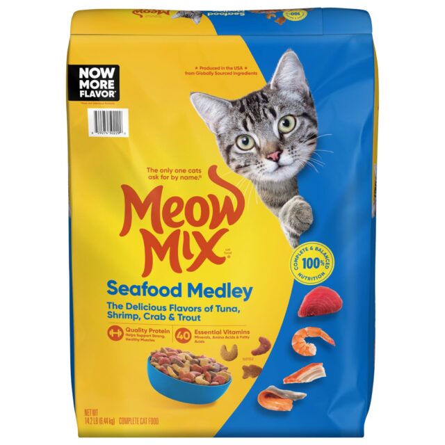Meow Mix Seafood Medley Dry Cat Food, 14.2 Pound Bag
