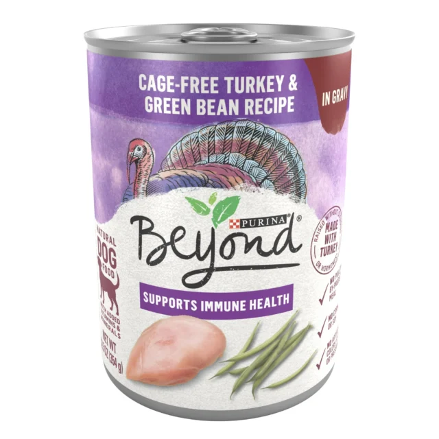 Purina Beyond Immune Health Wet Dog Food Natural Soft Turkey & Green Bean, 12.5 oz Can (12 Pack)