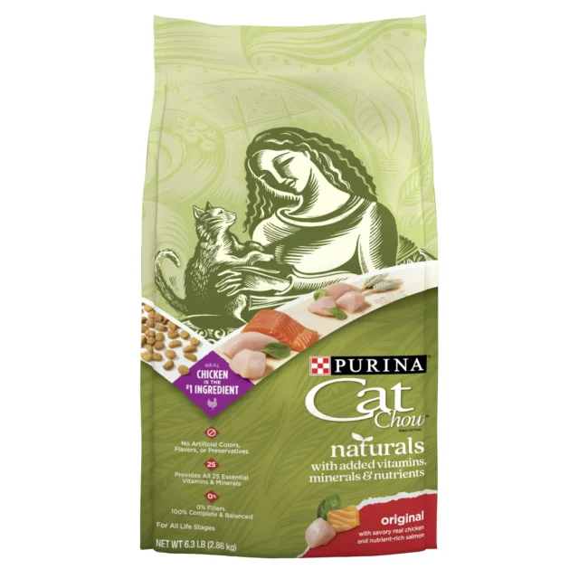 Purina Cat Chow Naturals, Dry Cat Food, Chicken & Salmon, 6.3 lb Bag