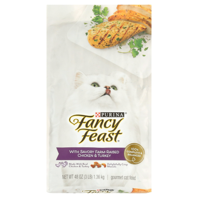 Purina Fancy Feast Indoor Dry Cat Food, Chicken & Turkey, 3 lb Bag