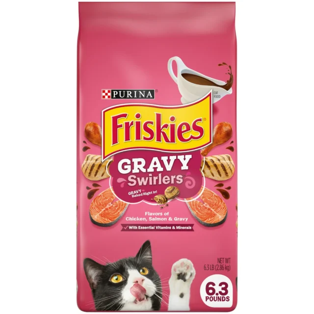 Friskies Dry Cat Food, Gravy Swirlers, 6.3 lb. Bag