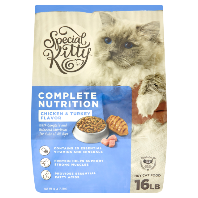 Special Kitty Complete Nutrition Chicken & Turkey Flavor Dry Cat Food, 16 lb Bag