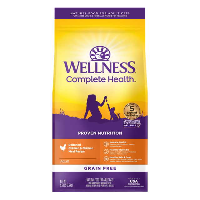Wellness Complete Health Natural Grain Free Deboned Chicken & Chicken Meal Dry Cat Food