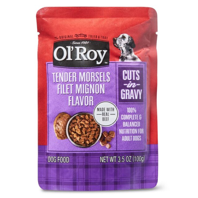 (6 pack) Ol' Roy Tender Morsels Filet Mignon Flavor Cuts in Gravy Wet Dog Food, 3.5 oz Pouch - Image 2