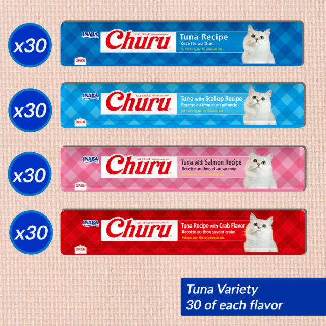 INABA Churu Cat Treats, Lickable, Squeezable Creamy Purée with Vitamin E, 0.5 Ounces per Tube, 120 Tubes Total, Tuna Variety - Image 3