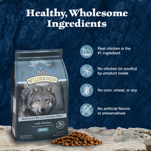 Blue Buffalo Wilderness Adult High-Protein Dry Dog Food, Chicken Plus Wholesome Grains, 4.5-lb. Bag - Image 5