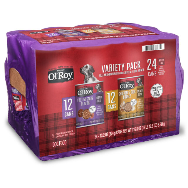 Ol' Roy Filet Mignon Flavor and Chicken & Rice Dinner Meaty Loaf Wet Dog Food Variety Pack for Dogs, 13.2 oz Cans (24 pack) - Image 5