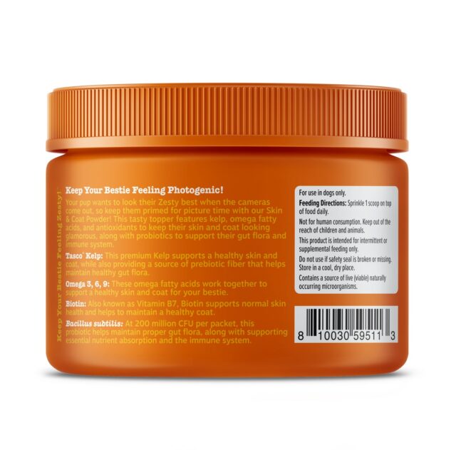 Zesty Paws Skin & Coat Powder for Dogs, for Skin Health, Chicken 150g Jar - Image 3