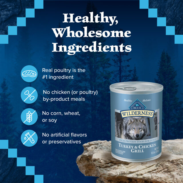 Blue Buffalo Wilderness Adult Wet Dog Food, Turkey & Chicken Grill, 12.5-oz. Can - Image 6