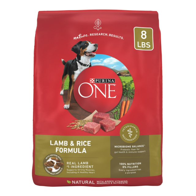 Purina ONE High Protein Dry Dog Food, Grain-Free Lamb & Rice Formula, 8 lb Bag