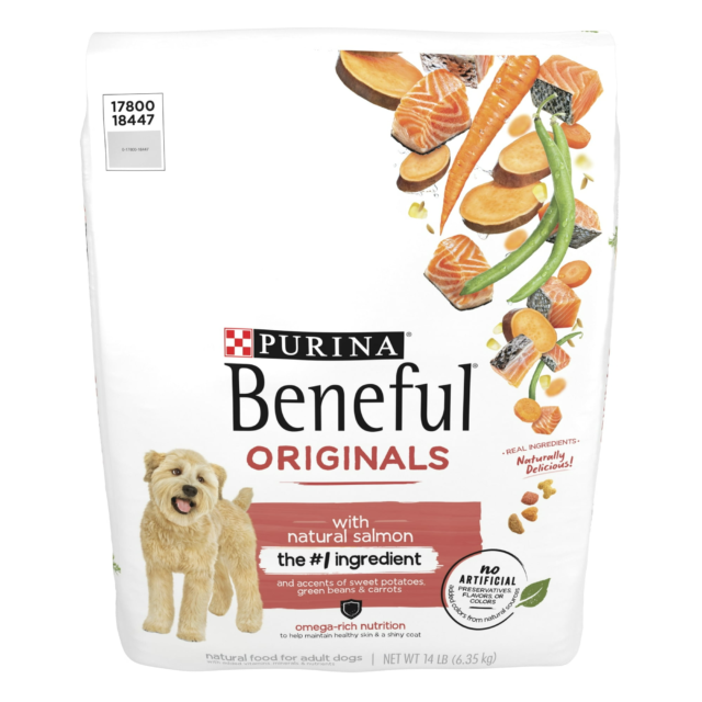 Purina Beneful Originals Dry Dog Food for Adult Dogs, High Protein Natural Salmon, 14 lb Bag