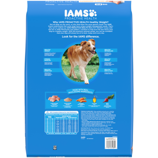 Iams Proactive Health Healthy Weight Chicken Dry Dog Food, 15 Lb Bag - Image 11