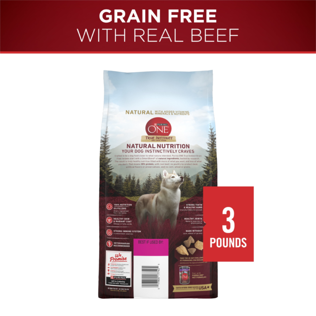 Purina ONE True Instinct Dry Dog Food, Grain-Free High Protein with Real Beef, 3 lb Bag - Image 6