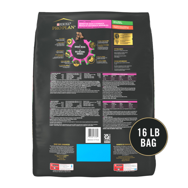 Purina Pro Plan Sensitive Skin & Stomach Dry Dog Food for Adults, Salmon & Rice, 16 lb Bag - Image 2
