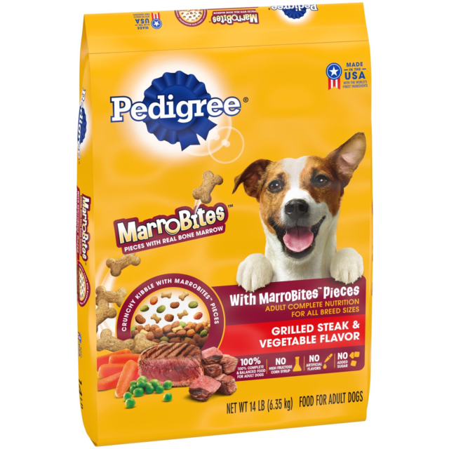 Pedigree Marrobones Grilled Steak And Vegetable Dry Dog Food, 14 Lb Bag - Image 6