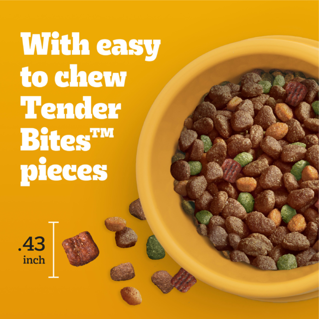 Pedigree With Tender Bites Complete Nutrition Adult Dry Dog Food Chicken & Steak Flavor Dog Kibble, 30 Lb Bag - Image 2