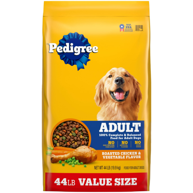 Pedigree Complete Nutrition Roasted Chicken, Rice & Vegetable Dry Dog Food For Adult Dog, 44 Lb Bag