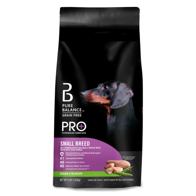 Pure Balance Pro+ Small Breed Chicken & Pea Recipe Dry Dog Food, 8 lbs