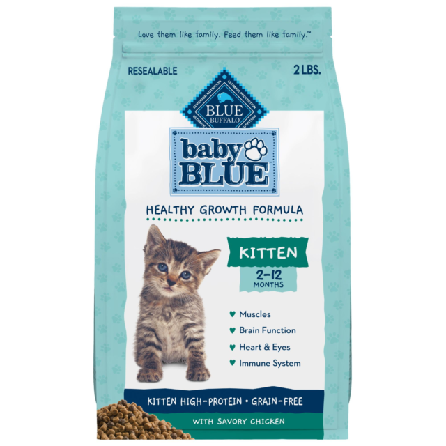 Blue Buffalo Baby BLUE Natural Kitten Dry Cat Food for Healthy Growth, Chicken
